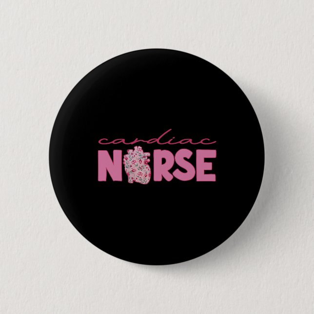 Cardiac Nurse Valentine’s Day Valentine Cardiology Button (Front)