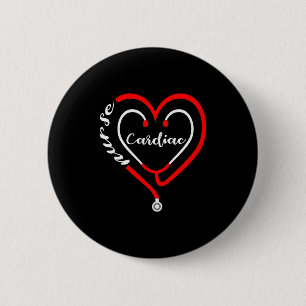 Cardiac Nurse Valentines Day Stethoscope Heart Rn Button
