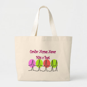 Cardiac Nurses NEVER Miss a Beat! Large Tote Bag