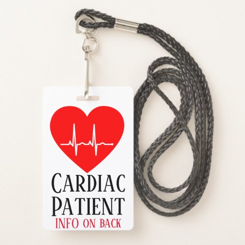 Cardiac Patient Badge with lanyard