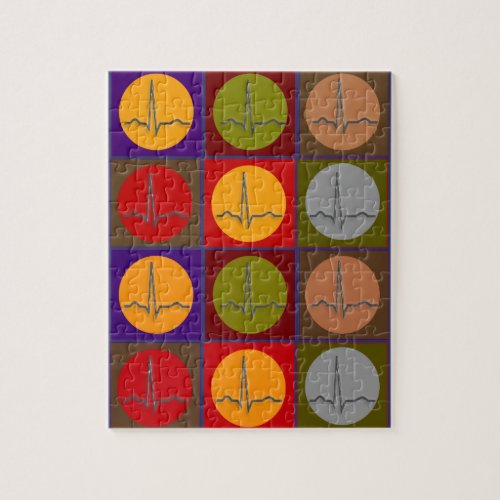 Cardiac QRS Pop Art Jigsaw Puzzle