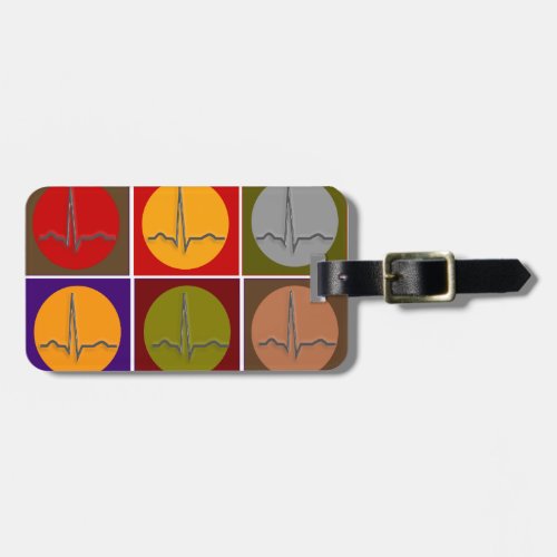 Cardiac QRS Pop Art Luggage Tag