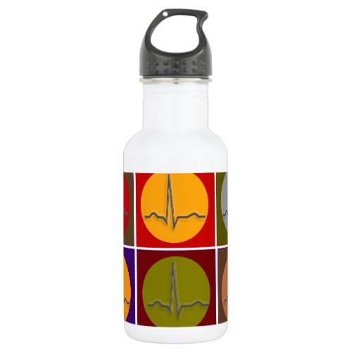 Cardiac QRS Pop Art Water Bottle