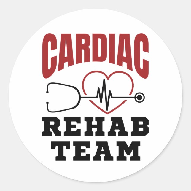 Cardiac Rehab Team Cardiologist Nurse Classic Round Sticker (Front)