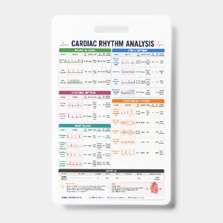 Cardiac Rhythm Analysis Nursing Reference, ECG Badge