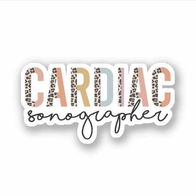 Cardiac Sonographer, Cardiac Sonography Gift Sticker (Front)