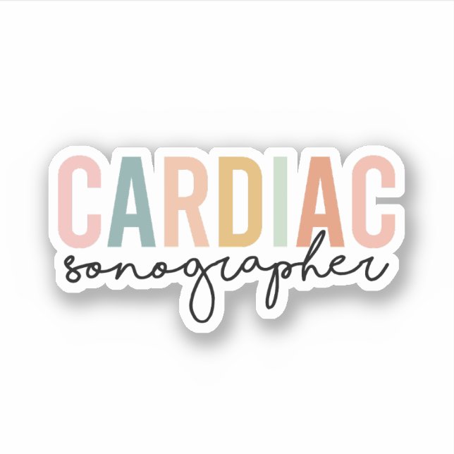 Cardiac Sonographer, Cardiac Sonography Gift Sticker (Front)