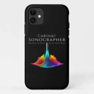 Cardiac Sonographer-Colorful Ultrasound Waves iPhone 11 Case