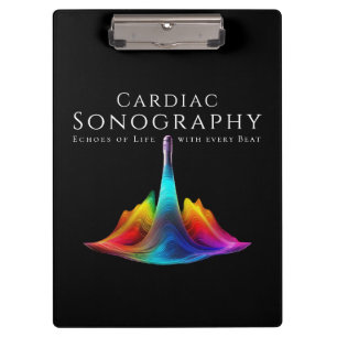 Cardiac Sonographer-Colorful Ultrasound Waves Clipboard