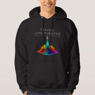 Cardiac Sonographer-Colorful Ultrasound Waves Hoodie