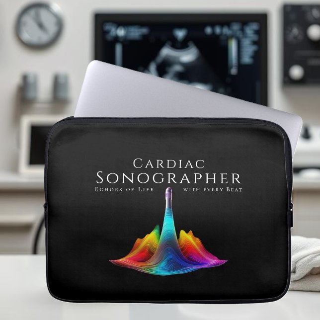 Cardiac Sonographer-Colorful Ultrasound Waves Laptop Sleeve (Cardiac Sonographer-Colorful Ultrasound Waves Laptop Sleeve)