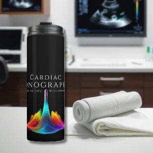 Cardiac Sonographer-Colorful Ultrasound Waves Thermal Tumbler