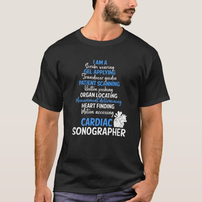 Cardiac Sonographer Echo Tech Applying RDCS T-Shirt (Front)