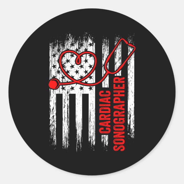 Cardiac Sonographer Echo Tech Rdcs Classic Round Sticker (Front)