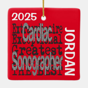 Cardiac Sonographer Extraordinaire CUSTOM Ceramic Ornament