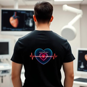 Cardiac Sonographer Heartbeat Heart with EKG T-Shirt