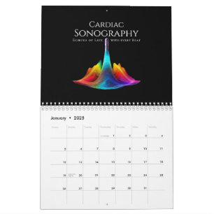 Cardiac Sonography-Colorful Ultrasound Waves Calendar
