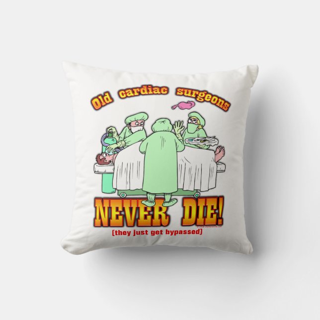 Cardiac Surgeons Throw Pillow (Front)