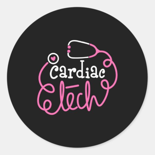 Cardiac Tech Cardiovascular Technologists Cardiac  Classic Round Sticker