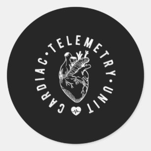 Cardiac Telemetry Unit Nurse Cvicu Cardiac Telemet Classic Round Sticker