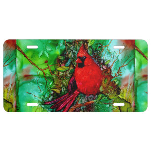 Cardianl In the Tree License Plate