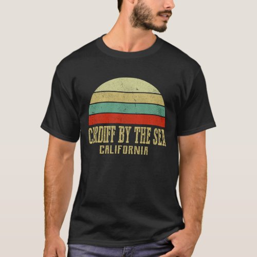 CARDIFF_BY_THE_SEA CALIFORNIA Vintage Retro Sunset T_Shirt