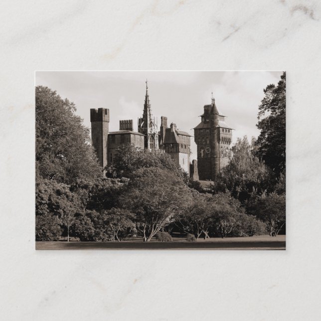 Cardiff Castle II - Sepia Business Card (Front)