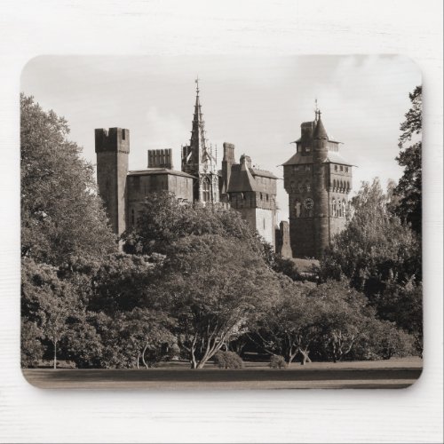 Cardiff Castle II _ Sepia Mouse Pad