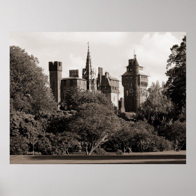 Cardiff Castle II - Sepia Poster (Front)