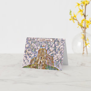 Cardiff Castle Wales Abstract Digital Art Photo Card