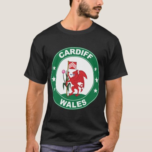 Cardiff City Flag Emblem   T_Shirt