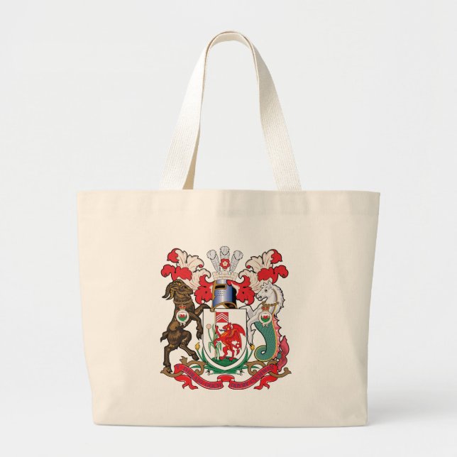 Cardiff Coat of Arms Large Tote Bag (Front)