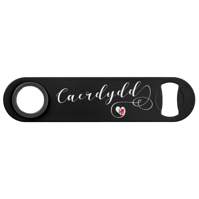 Cardiff Flag In A Heart, Wales, Caerdydd Bar Key (Front (Horizontal))