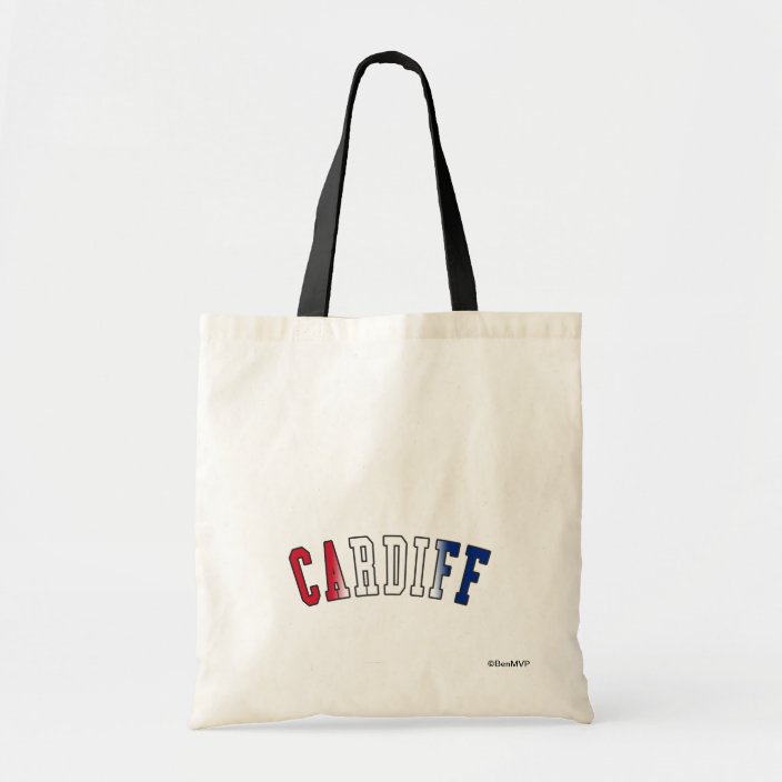 Cardiff in United Kingdom National Flag Colors Canvas Bag