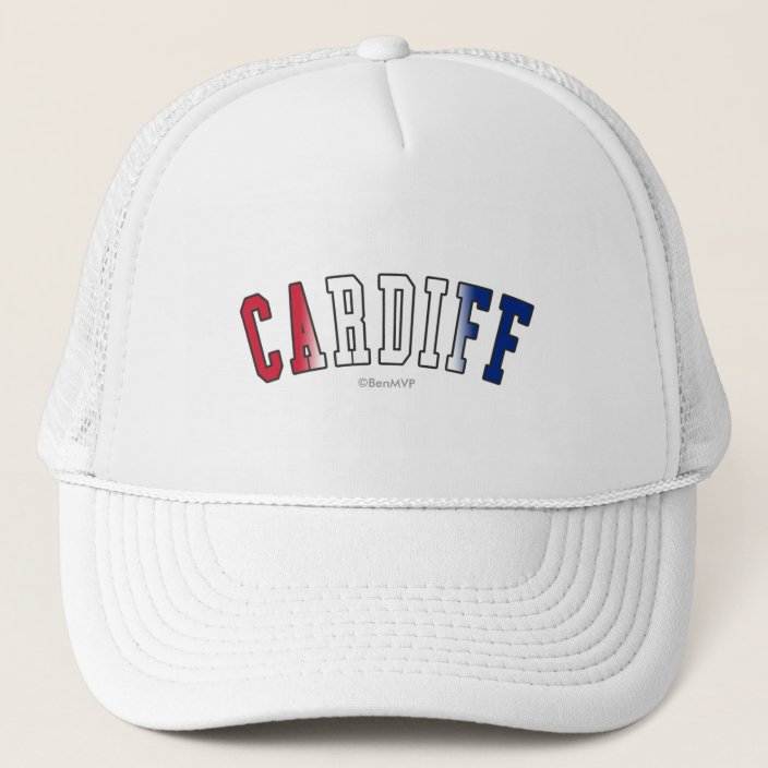Cardiff in United Kingdom National Flag Colors Trucker Hat
