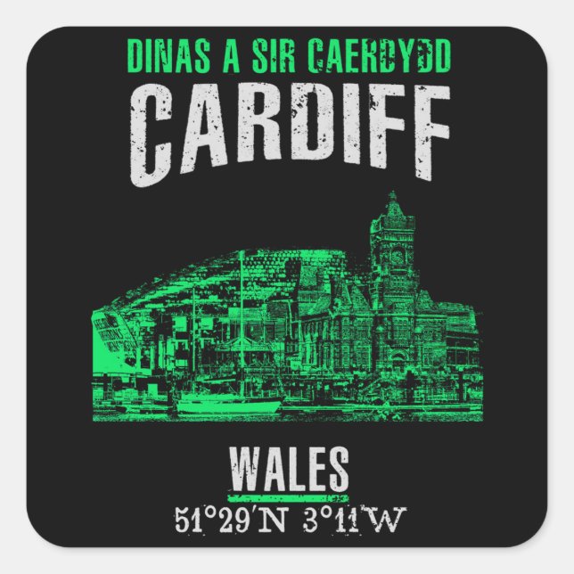 Cardiff Square Sticker (Front)