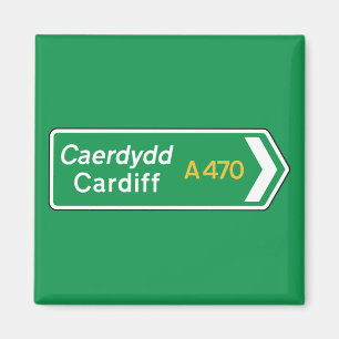 Cardiff, UK Road Sign Magnet