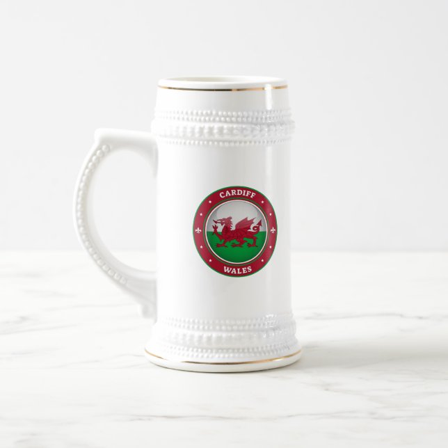 Cardiff Wales Beer Stein (Left)