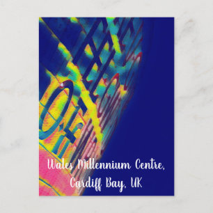 Cardiff Wales Millennium Center Color Pop Arty Postcard