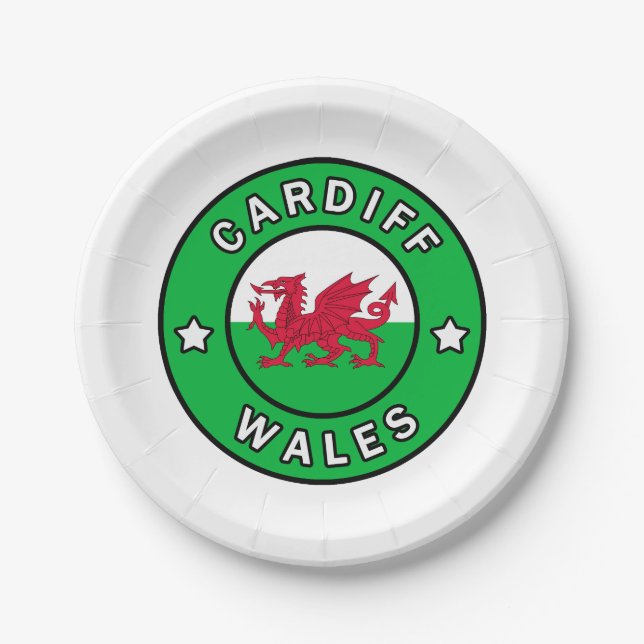 Cardiff Wales Paper Plates (Front)