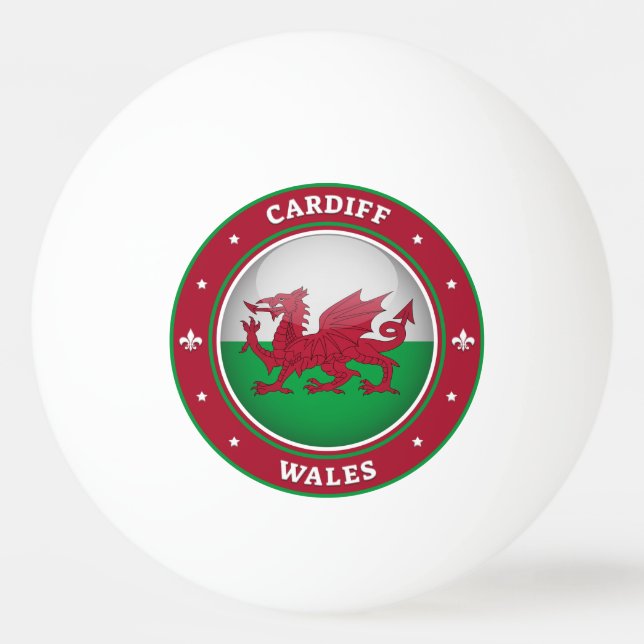 Cardiff Wales Ping Pong Ball (Front)