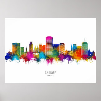 Cardiff Wales Skyline Poster