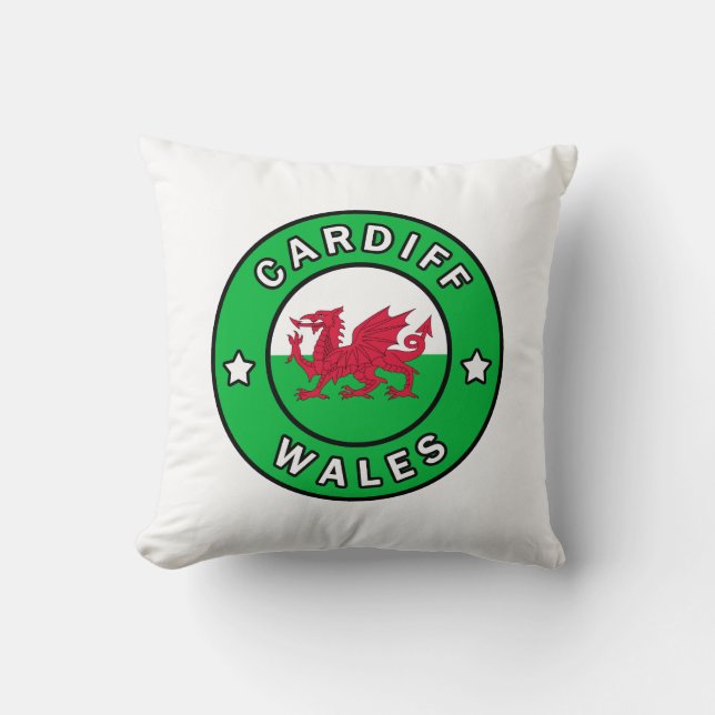 Cardiff Wales Throw Pillow (Front)