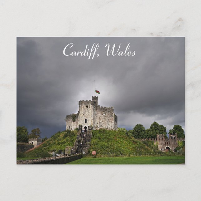 Cardiff Wales Welsh Castle Travel Postcard (Front)