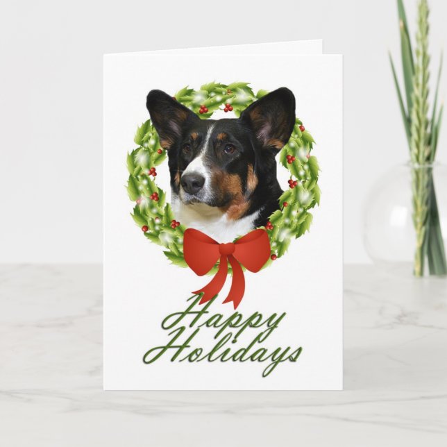 Cardigan Corgi Christmas Card (Front)