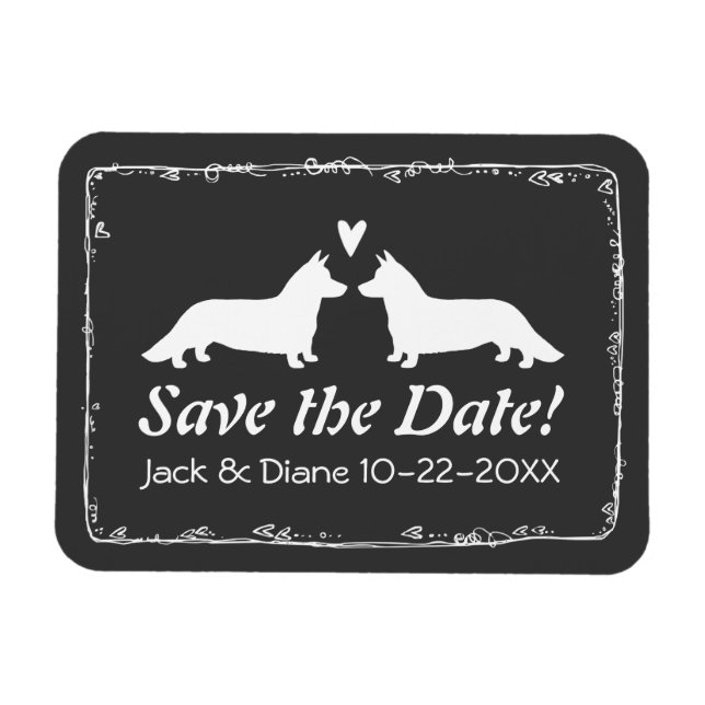 Cardigan Corgis  Wedding Save the Date Magnet (Horizontal)