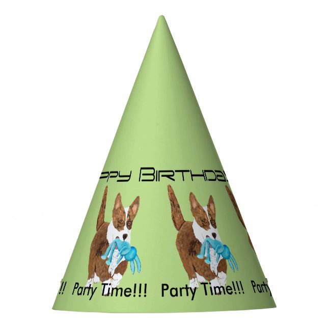 Cardigan Welsh Corgi - Birthday Party Hat (Front)