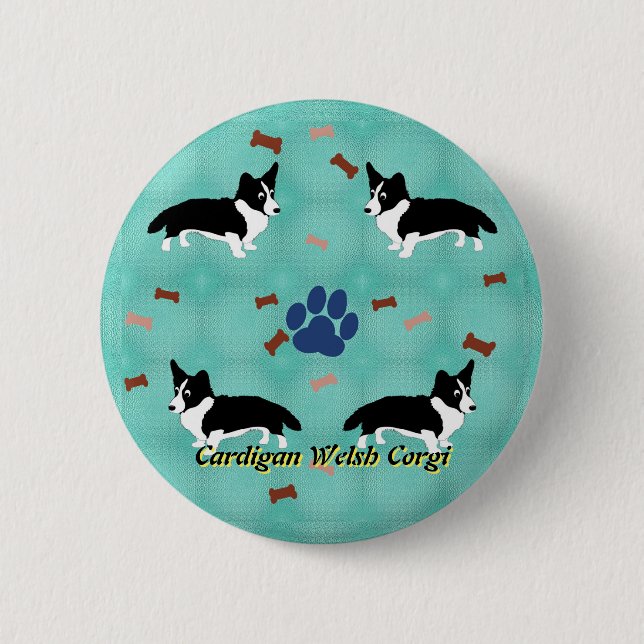Cardigan Welsh Corgi Button (Front)