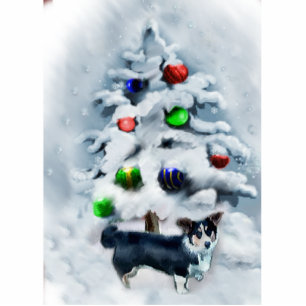 Cardigan Welsh Corgi Christmas Cutout