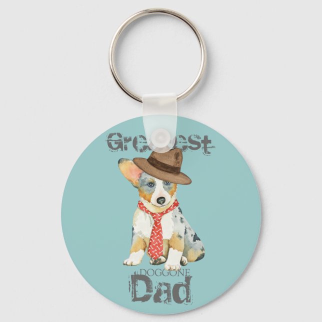 Cardigan Welsh Corgi Dad Keychain (Front)